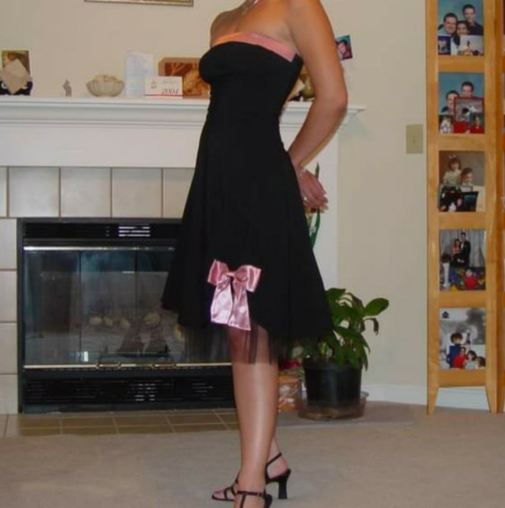 Vintage Fit and Flare Dress - Black and Pink